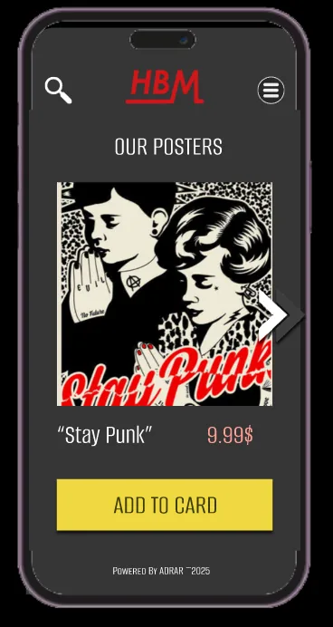 Maquette Figma HBM — poster « Stay Punk »
